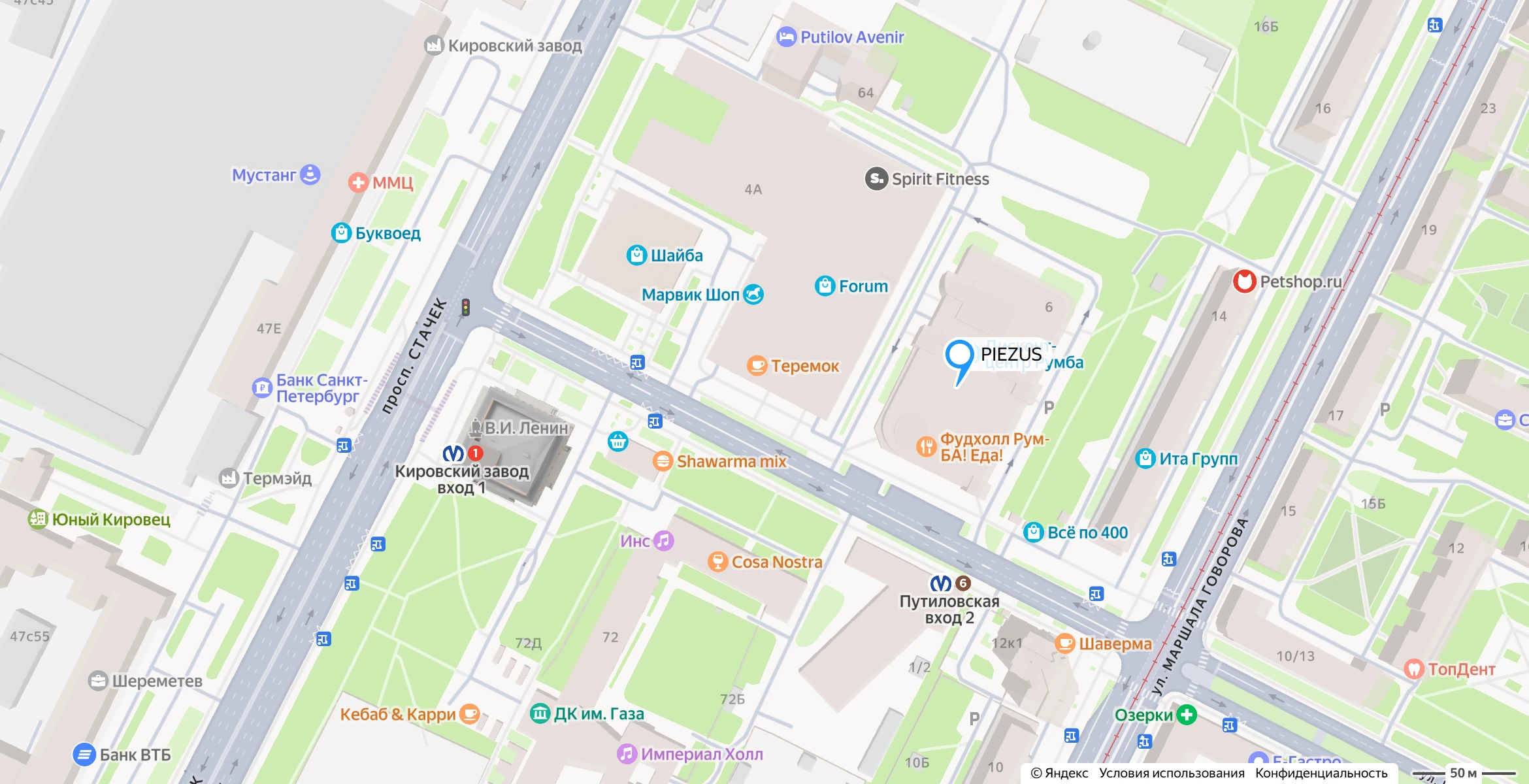 PIEZUS в Санкт-Петербурге на карте — открыть в Яндекс Картах